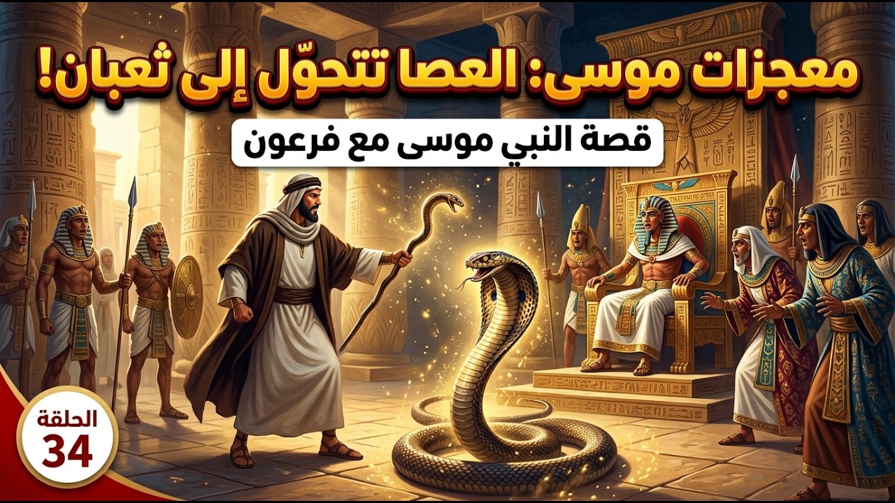 النبي موسى عليه السلام و العصا التي تحولت إلى ثعبان ( الحلقة 34 )
