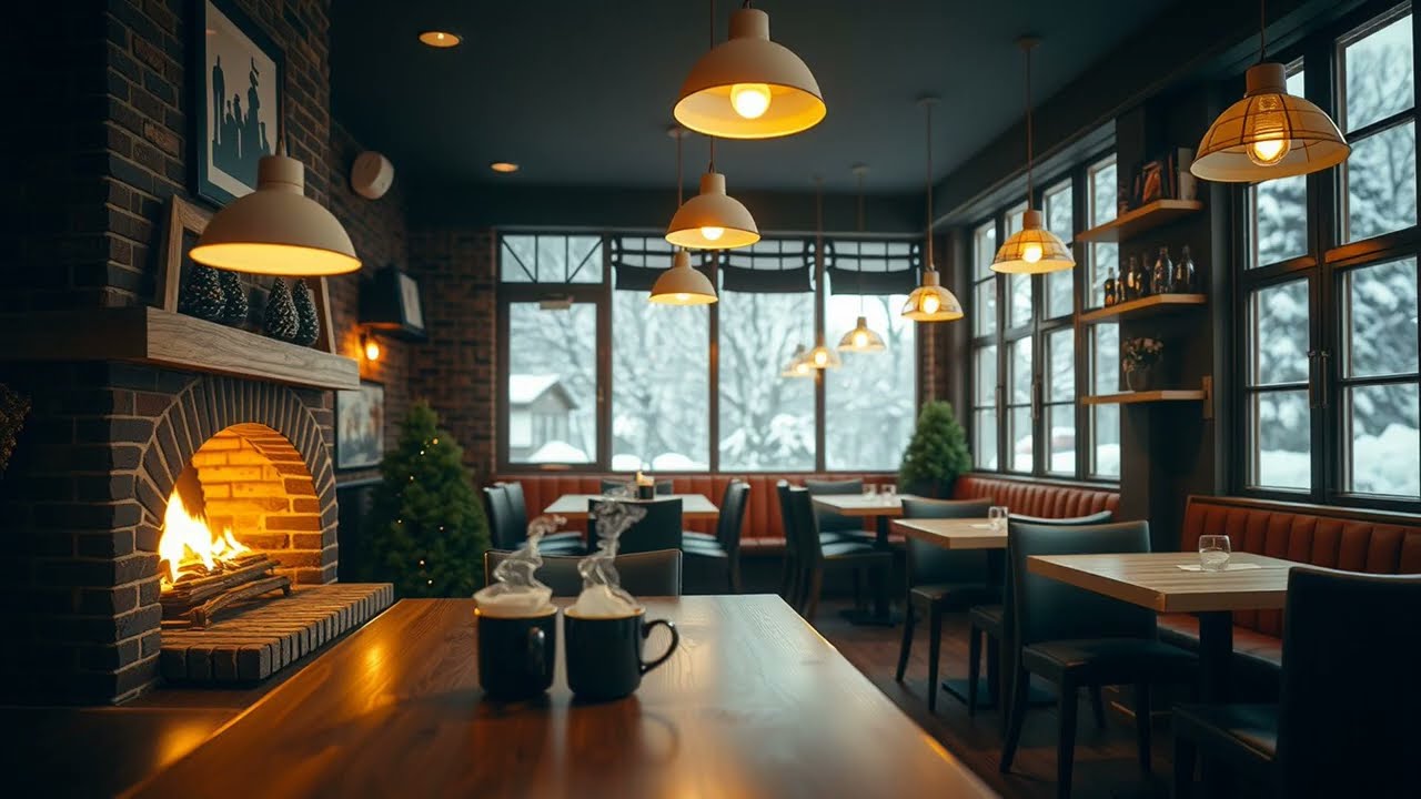 ☕ Cozy Winter Café Ambience: Smooth Jazz & Soft Piano for a Productive Work Day