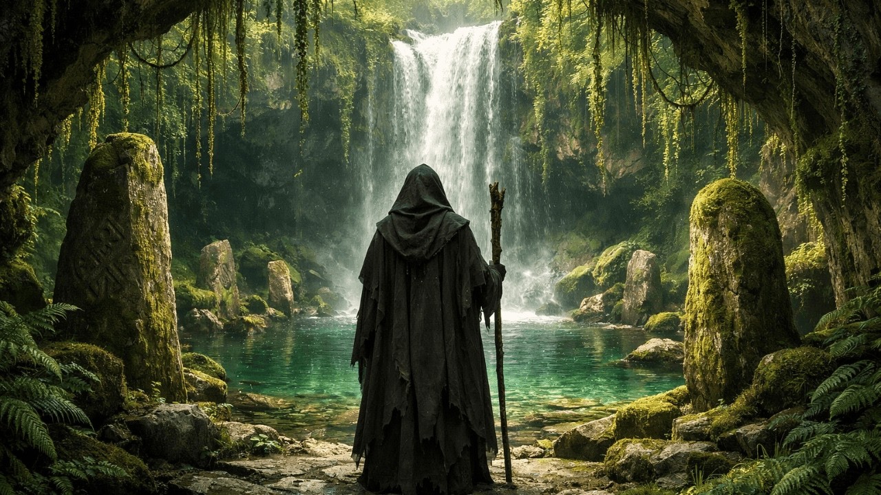Celtic Sacred Waterfall Music 🌊 Mystical Forest Grotto Ambience for Study & Meditation (2 Hours)