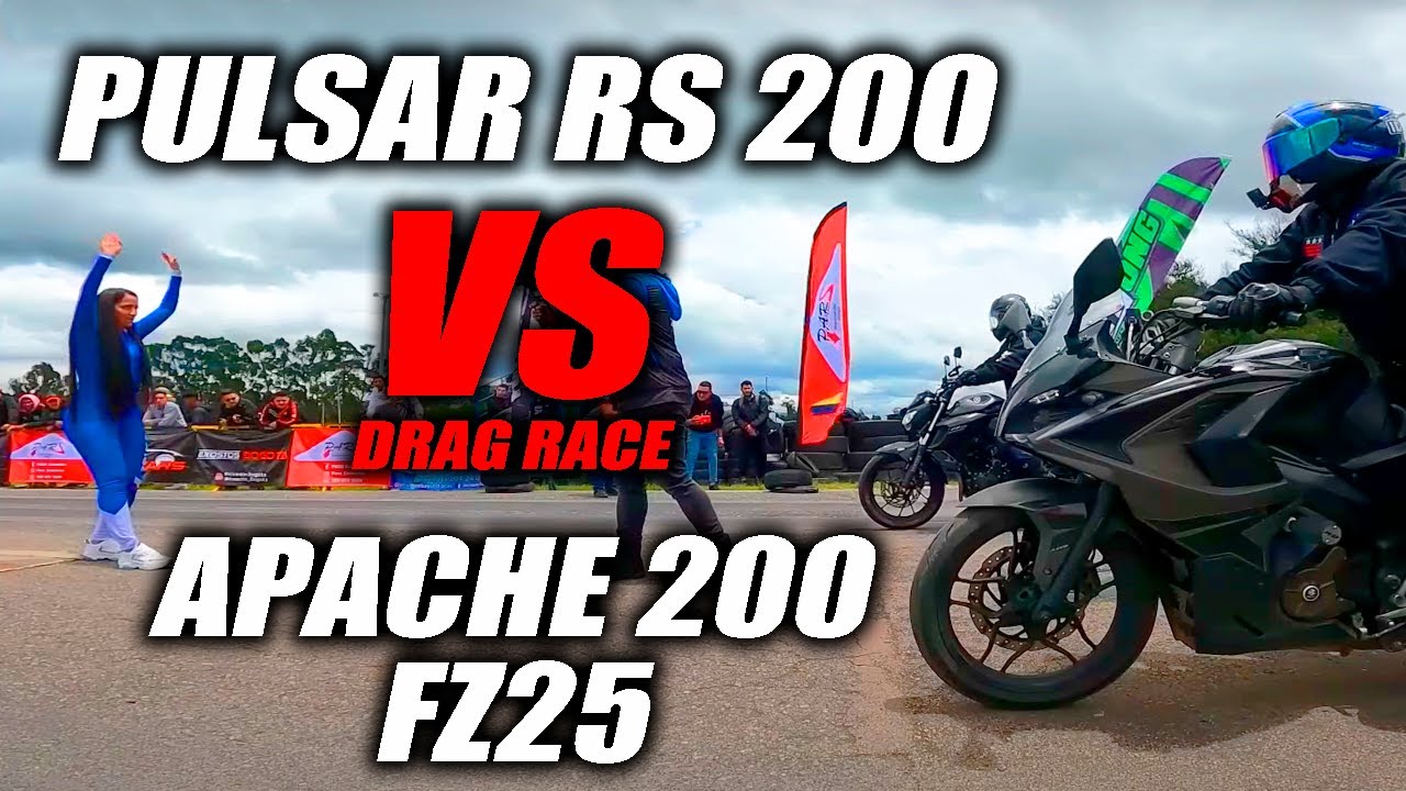 RS 200 🆚 FZ25 - APACHE 200🔥Drag Race Fullgass Cuarto de Milla