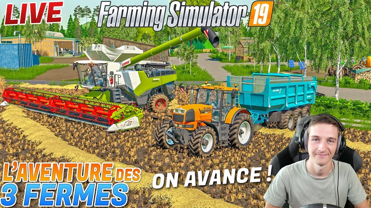 🔴 MON RENAULT A LA MOISSON ! L'AVENTURE DES 3 FERMES ! Farming Simulator 19 !