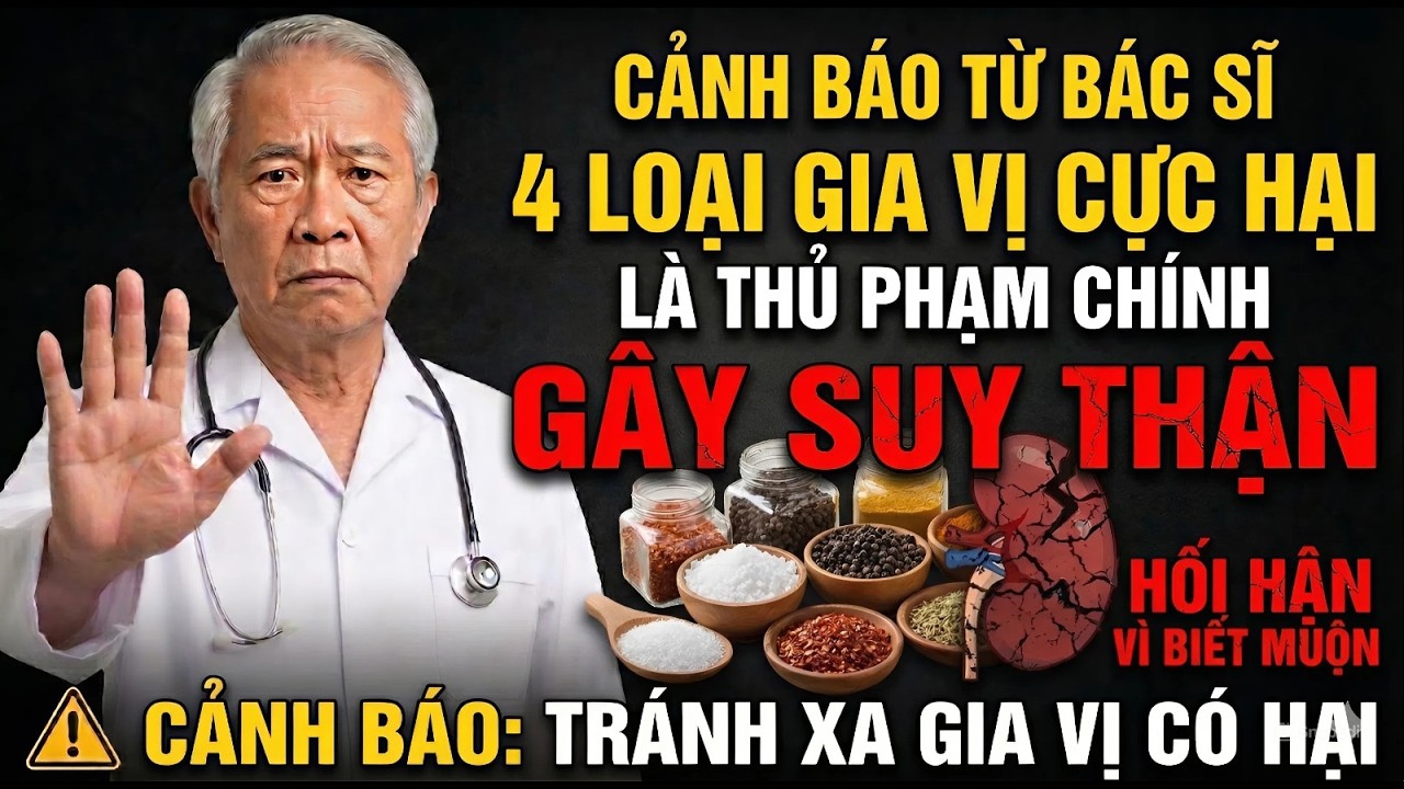 Người SUY THẬN: Dùng 4 LOẠI GIA VỊ Cứu Tinh Cho THẬN YẾU, Hạ CREATININE Và TRÁNH Xa 4 Loại Cực ĐỘC
