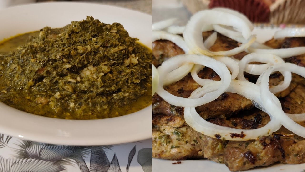 En direct, échine de porc grillé à la poêle et les feuilles de manioc ou pondu ya nguba mobesu 🥗