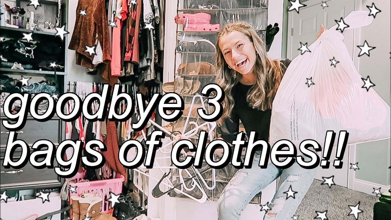 closet clean out 2020!! || declutter my closet with me!!