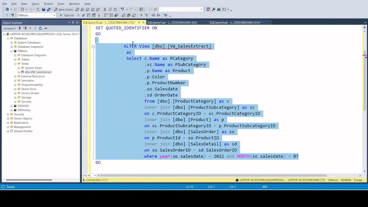 MS SQL View With Where Clause