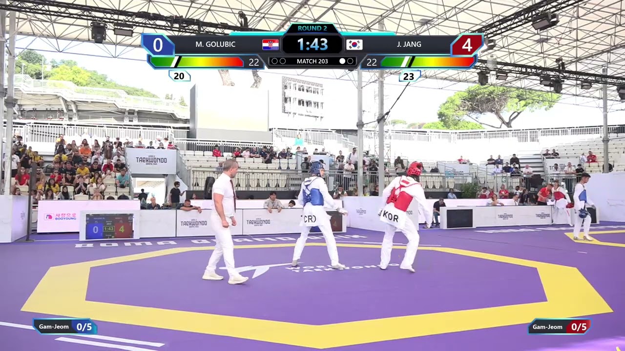 203 Round of 32 Men  68kg CRO M  GOLUBIC KOR J  JANG PGM