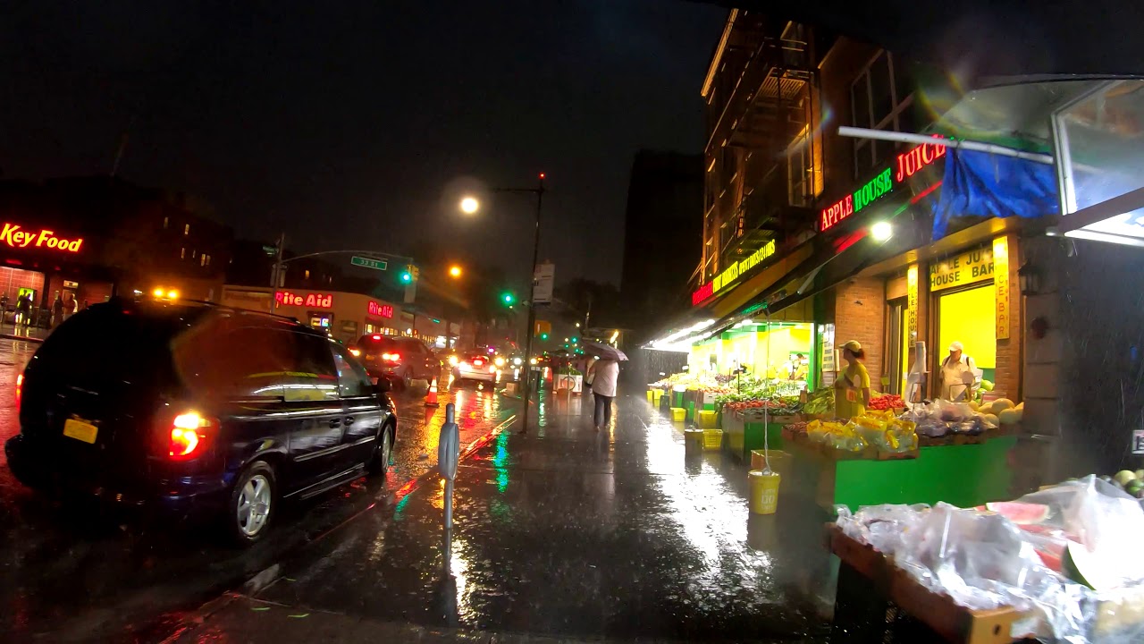 NYC Severe Thunderstorm Walk : 30th Avenue, Astoria, Queens (July 17, 2019) - AMSR