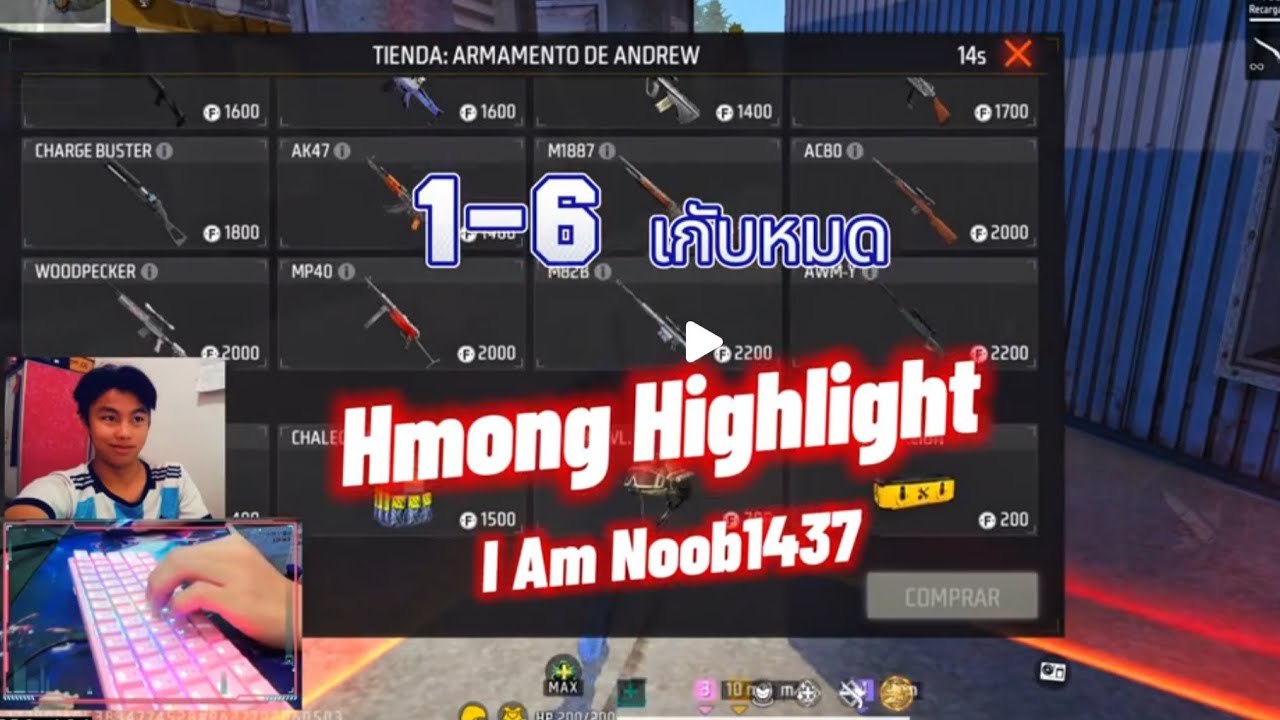 1-6 hmong laos  freefire #noob1437 #freefire #freefiremax #fyp #youtube