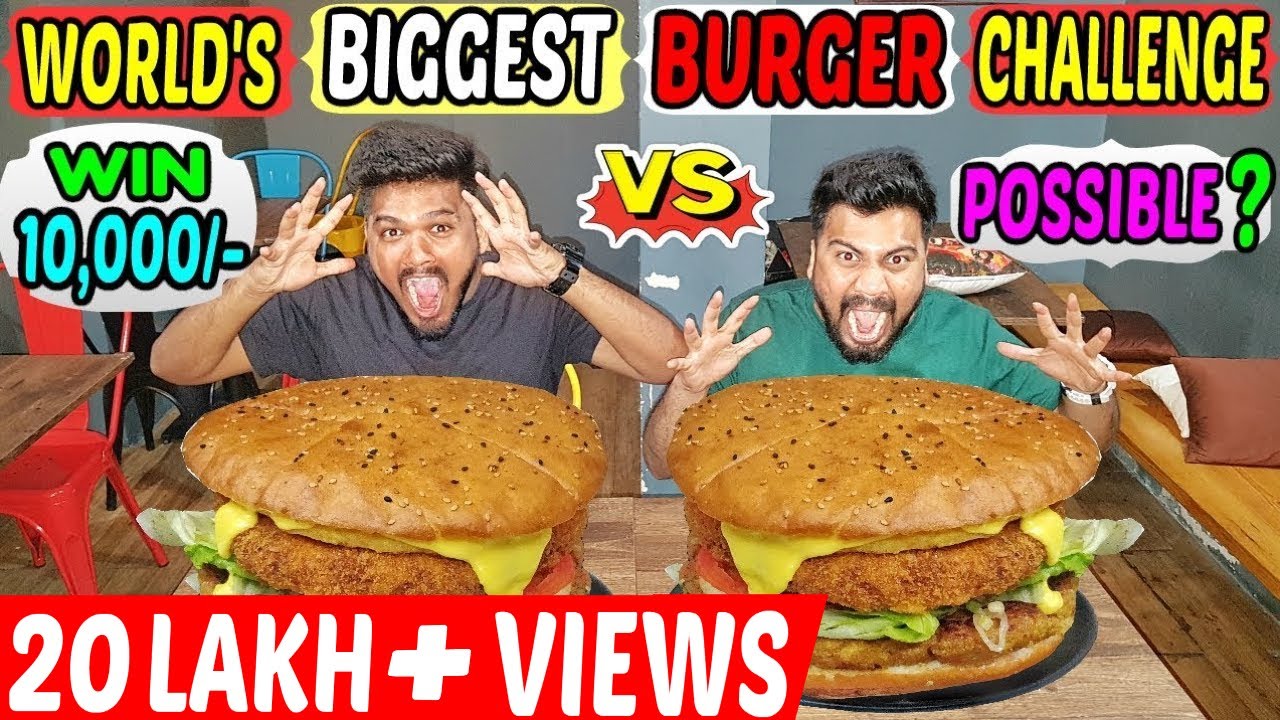 WORLD'S BIGGEST BURGER CHALLENGE | 10,000/- CASH PRIZE | 4 KG BURGER EATING COMPETITION (Ep-219)