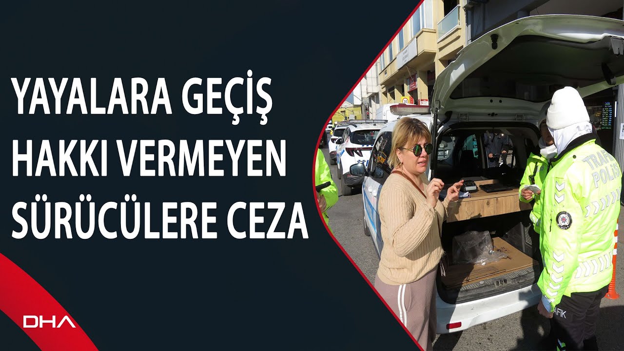 Kadıköy'de yayalara geçiş hakkı vermeyen sürücülere ceza