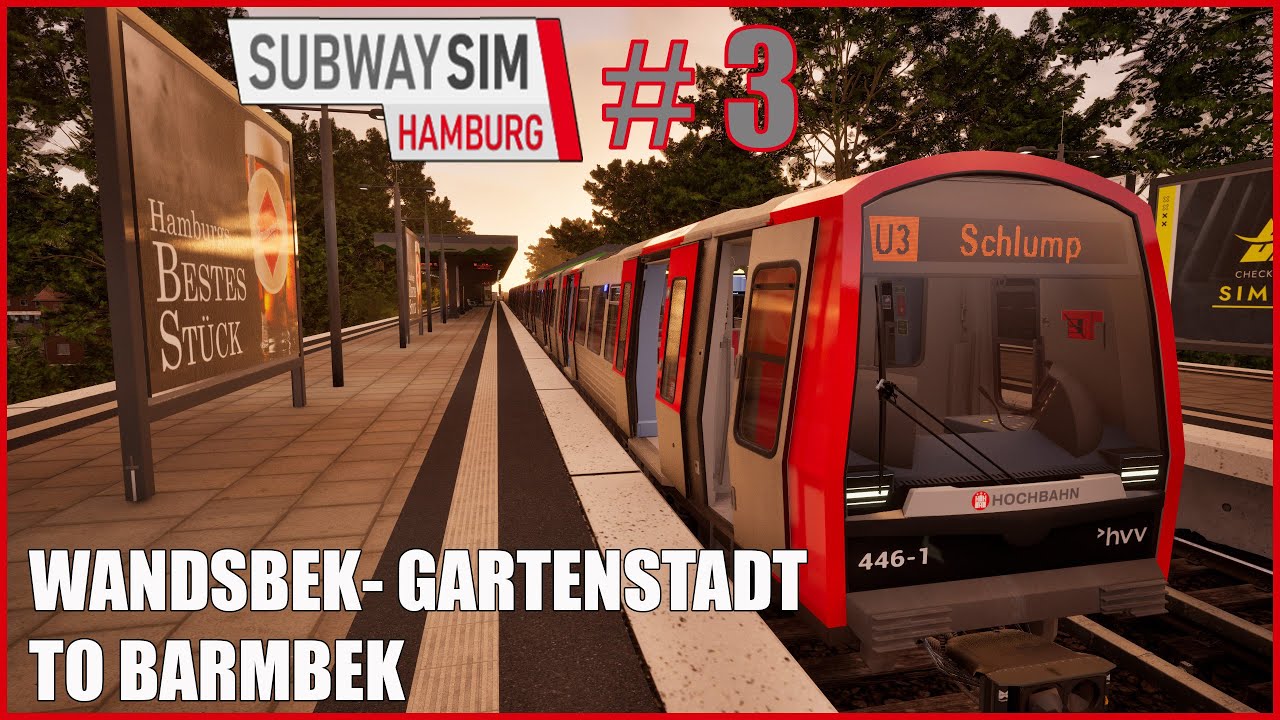 SubwaySim Hamburg  -  Wandsbek - Gartenstadt to Barmbek , ( Expert mode ) # 3.