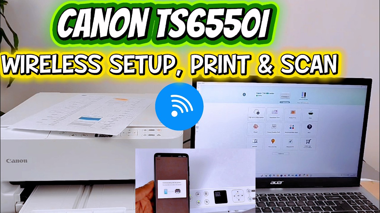 How To Connect Canon PIXMA TS6550i Printer to Your Phone & PC  by Wireless/ WiFi, Print & Scan