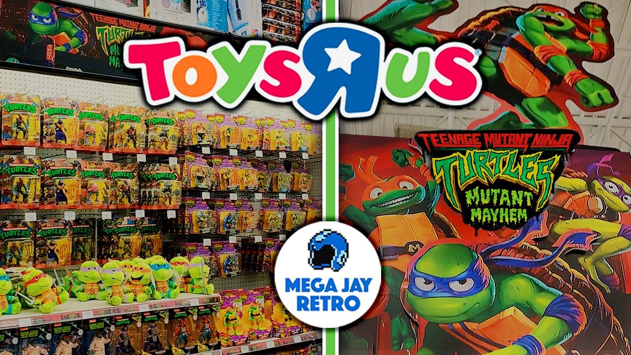 TMNT Mutant Mayhem Display at Toys R Us - Mega Jay Retro Action Figure Toy Hunt Marvel DC Multiverse