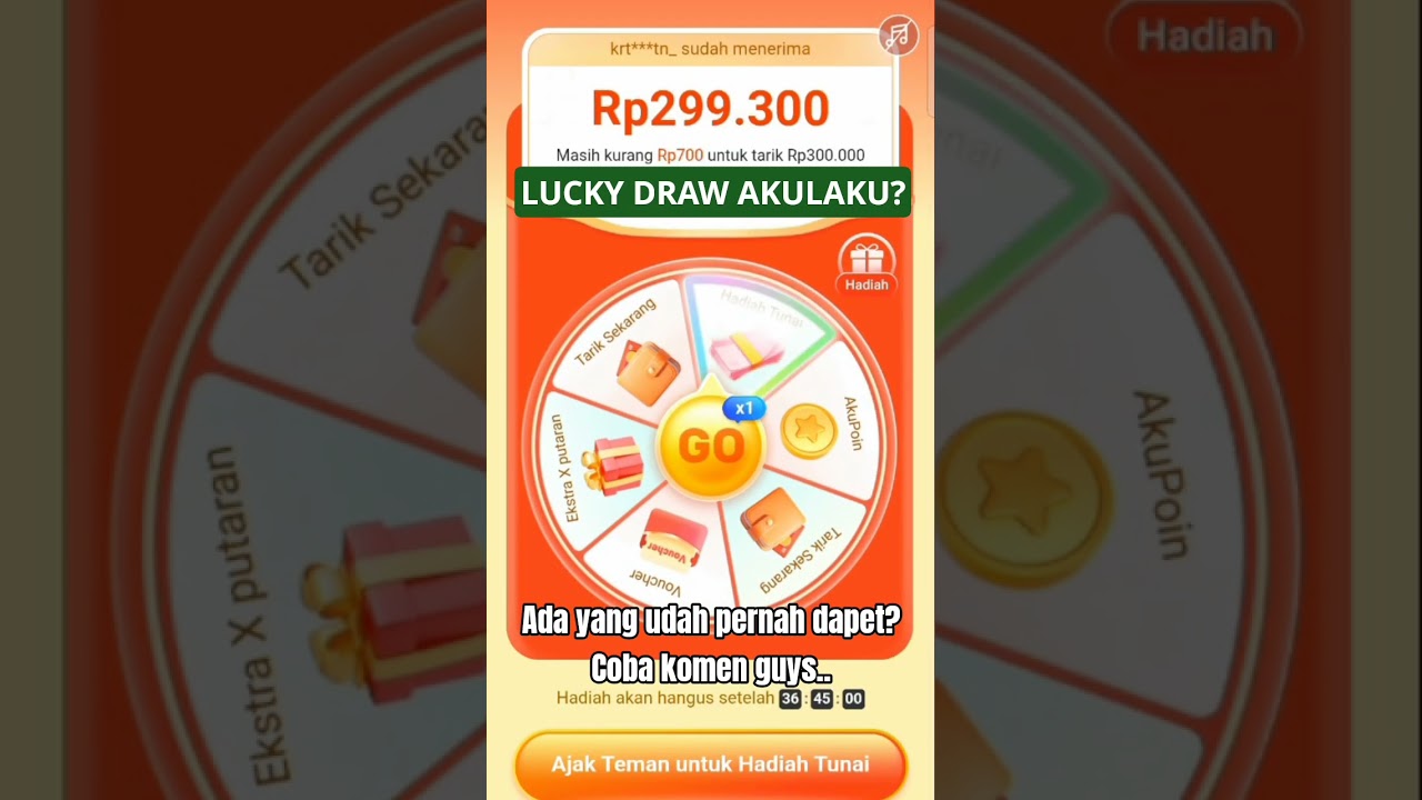 Lucky Draw akulaku? dapat 300.000 emg ea? / cma settingan aja? #akulakuindonesia #akulaku #luckydraw