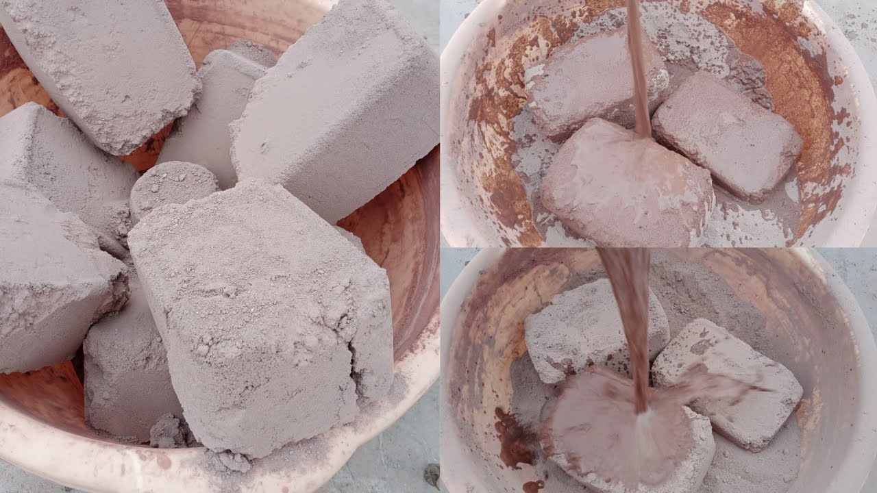 ASMR: Super Crispy💞 Pure Cement mix Red Sand♥️ Crumbling into Tub#happyfriday#asmr #relaxingsounds