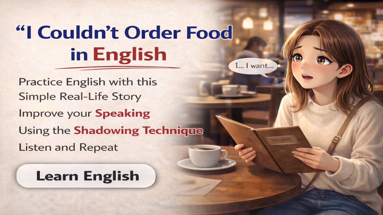 Shadowing English Story (A1–A2) | I Couldn’t Order Food in English 🍔 | Speak English Easil