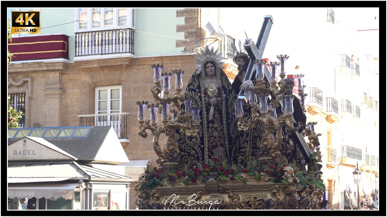 [4k] AFLIGIDOS PLAZA LAS FLORES | Semana Santa 2022 Cádiz | BM ENRIQUE MONTERO