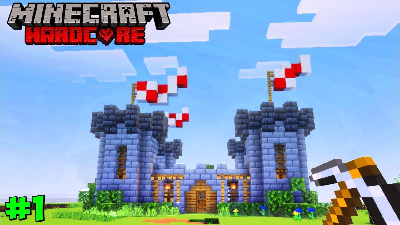 I build a Awesome castle in Minecraft hardcore 🔥