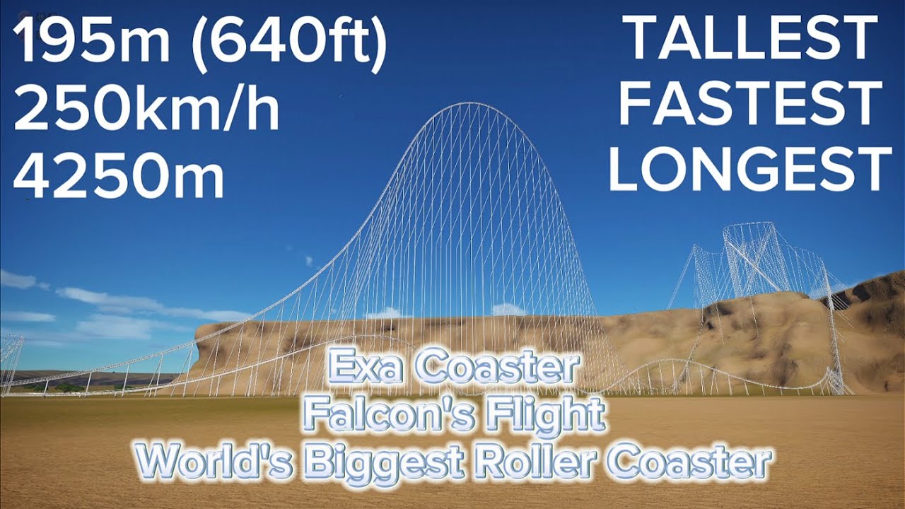 The World's FASTEST, TALLEST, LONGEST Roller Coaster : Falcon's Flight (Planet Coaster)