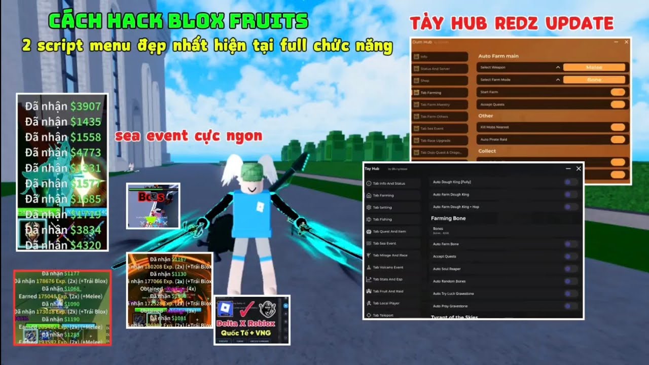 C&aacute;ch hack blox fruit Delta VNG script T&agrave;y hub REDZ UPDATE full chức năng cực ngon cực VIP 