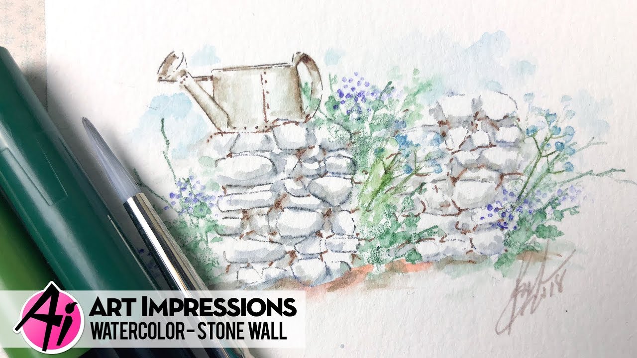 Ai Watercolor - Stone Wall