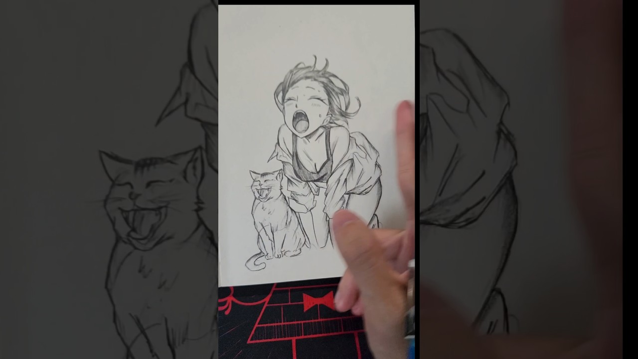 Draw Cat Girl #howtodraw #drawing #art #arttutorial #anime #sketch #manga #shorts #cats