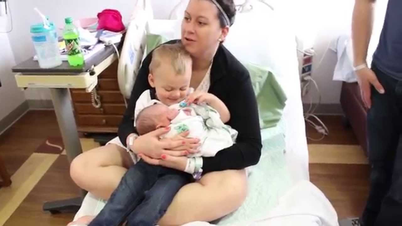 2 Year old meets his baby Brother!