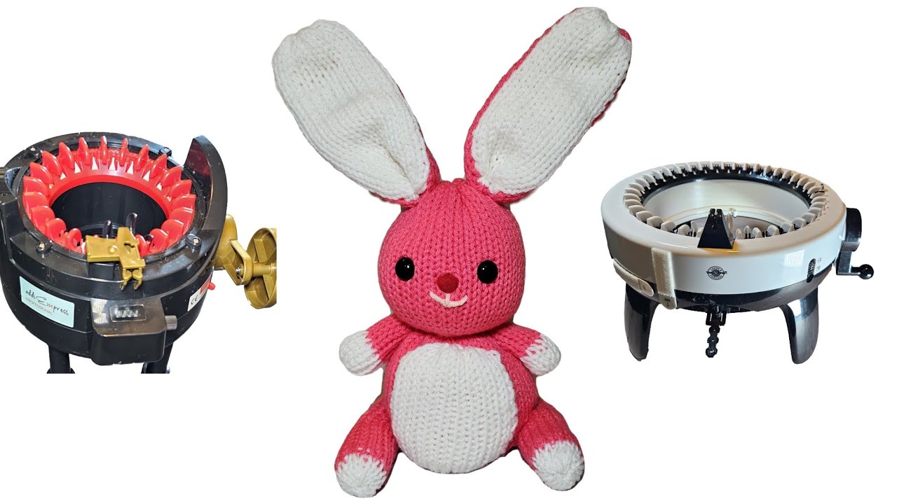 Pink Easter Bunny Circular Knitting Machine Pattern