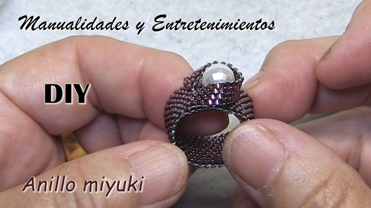DIY - 💍💍Anillo miyuki con perlas -Miyuki ring with pearl-خاتم ميوكي باللؤلؤ- Кольцо Миюки с жемчугом