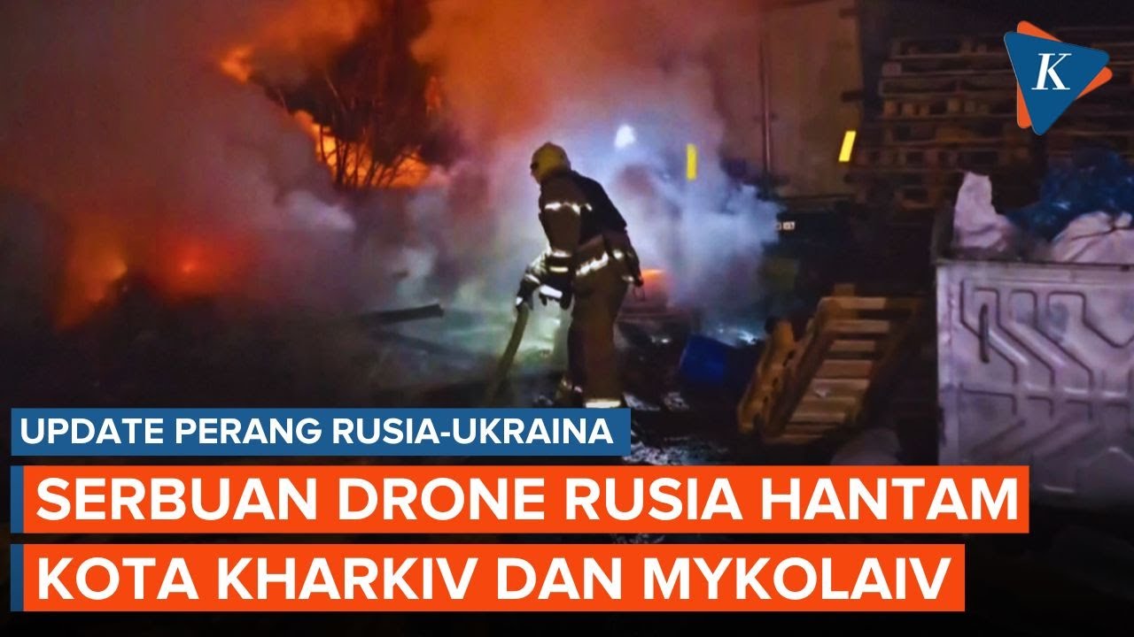 Penampakan Kota Kharkiv Terbakar Hebat akibat Serangan Drone Rusia