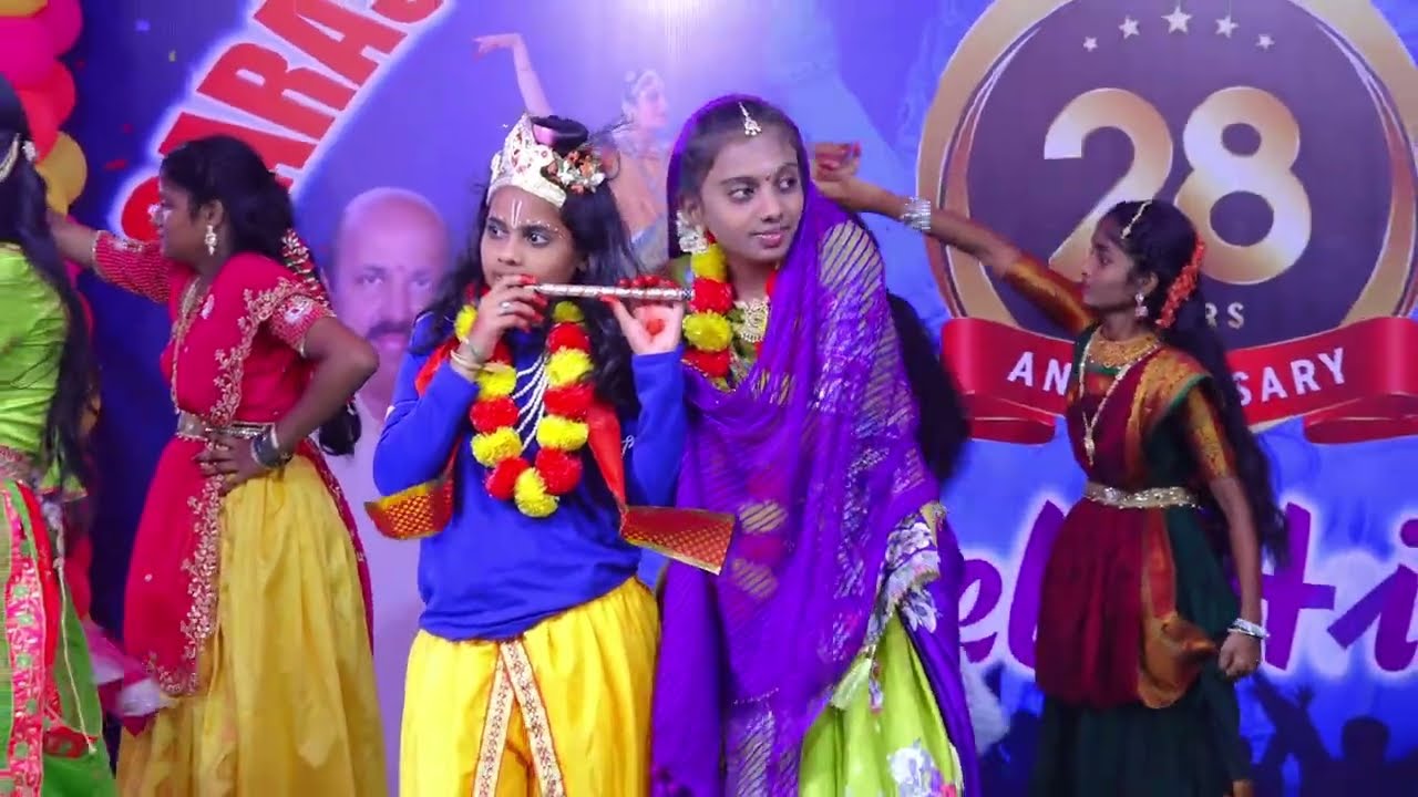 Brundhavanam Nunchi Krishnudu Song Dance Performace by Saraswathi High School Students, Uppugundur