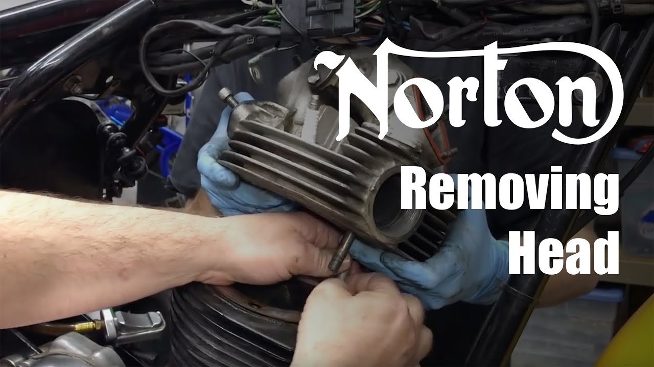 1972 Norton Commando Combat Rebuild (4) - removing the cylinder head