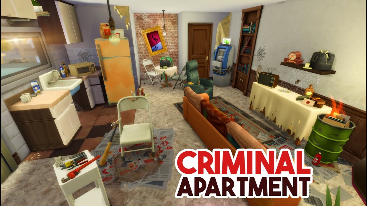 Criminal Boss Apartment // Sims 4 speed build apartment // apartment renovation sims 4