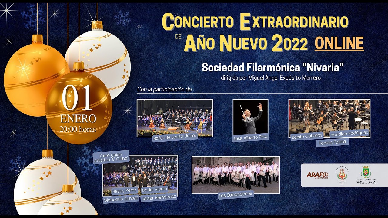 CONCIERTO EXTRAORDINARIO DE AÑO NUEVO 2022 ONLINE | Sociedad Filarmónica Nivaria.
