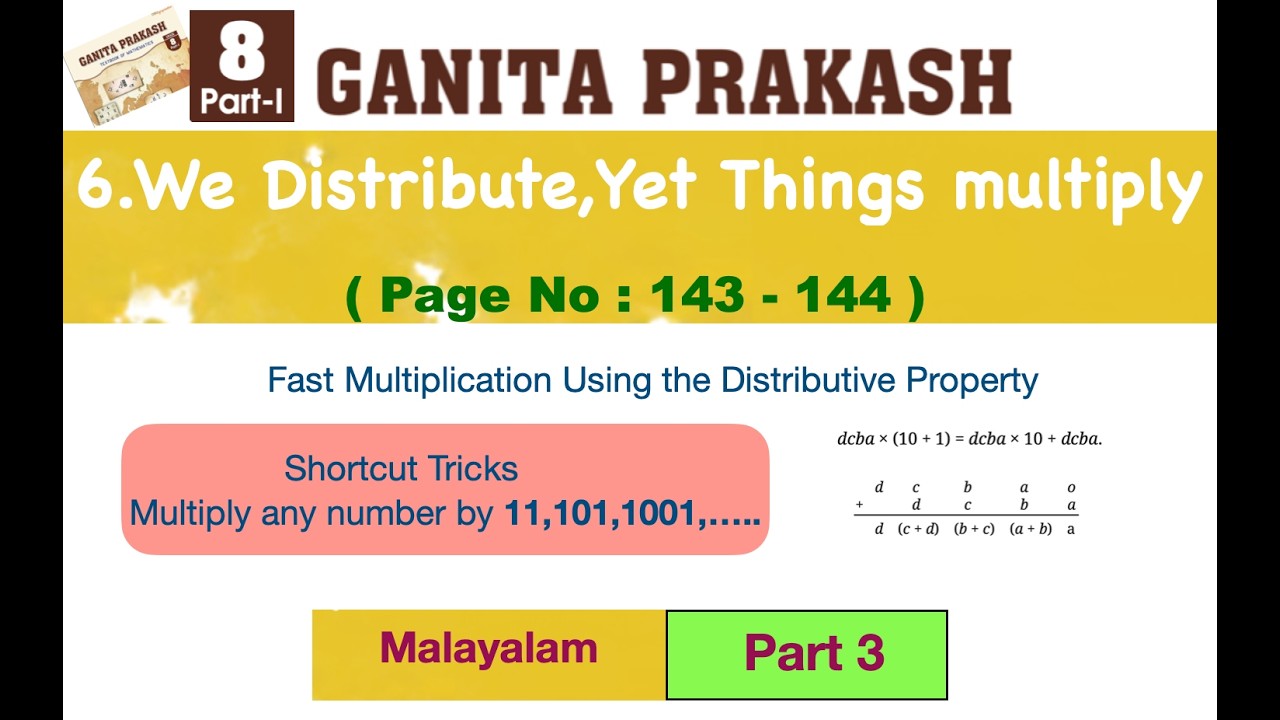 Class 8 Maths Ganita Prakash | Chapter 6 | WE DISTRIBUTE,YET THINGS MULTIPLY | |Malayalam  part 3