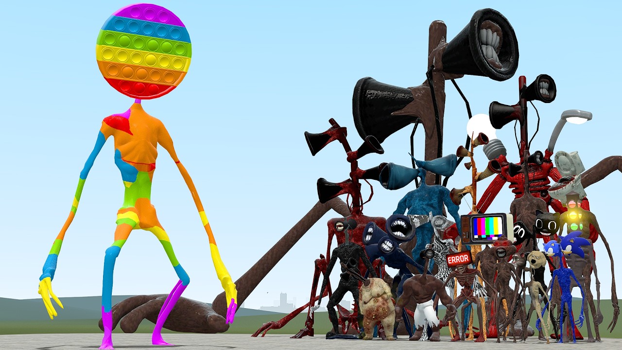 NEW SIREN POP IT HEAD VS ALL SIREN HEADS TEAM in Garry's Mod