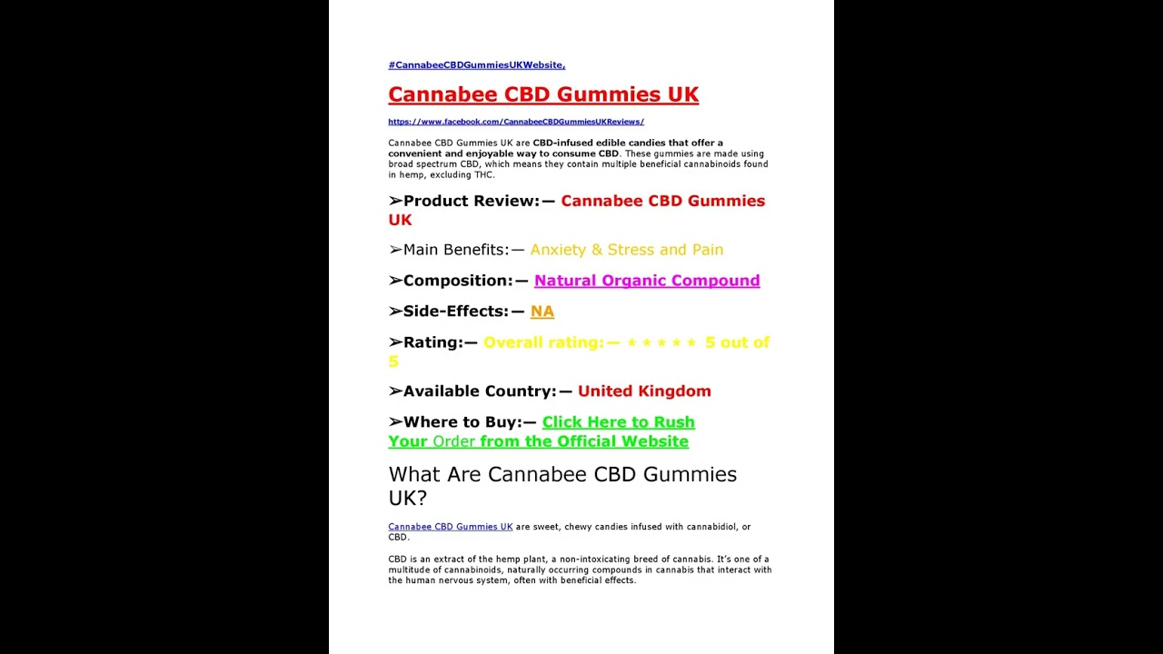 Cannabee CBD Gummies Uk Official Website