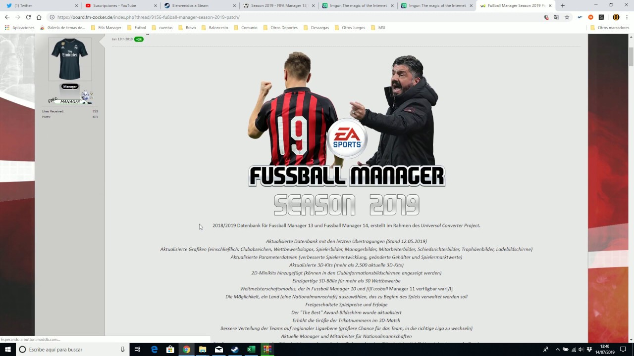 Tutorial Instalación FIFA MANAGER Season 2019