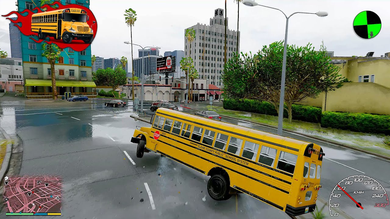 GTA 5 Crazy School Bus Crashes Ep.6