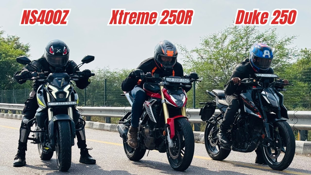 NS400Z vs Xtreme 250R vs DUKE 250 Performance Test