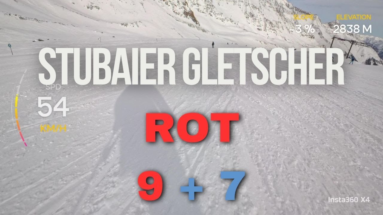 Ski POV - Stubaier Gletscher -  Rot Piste #9 + Blau #7