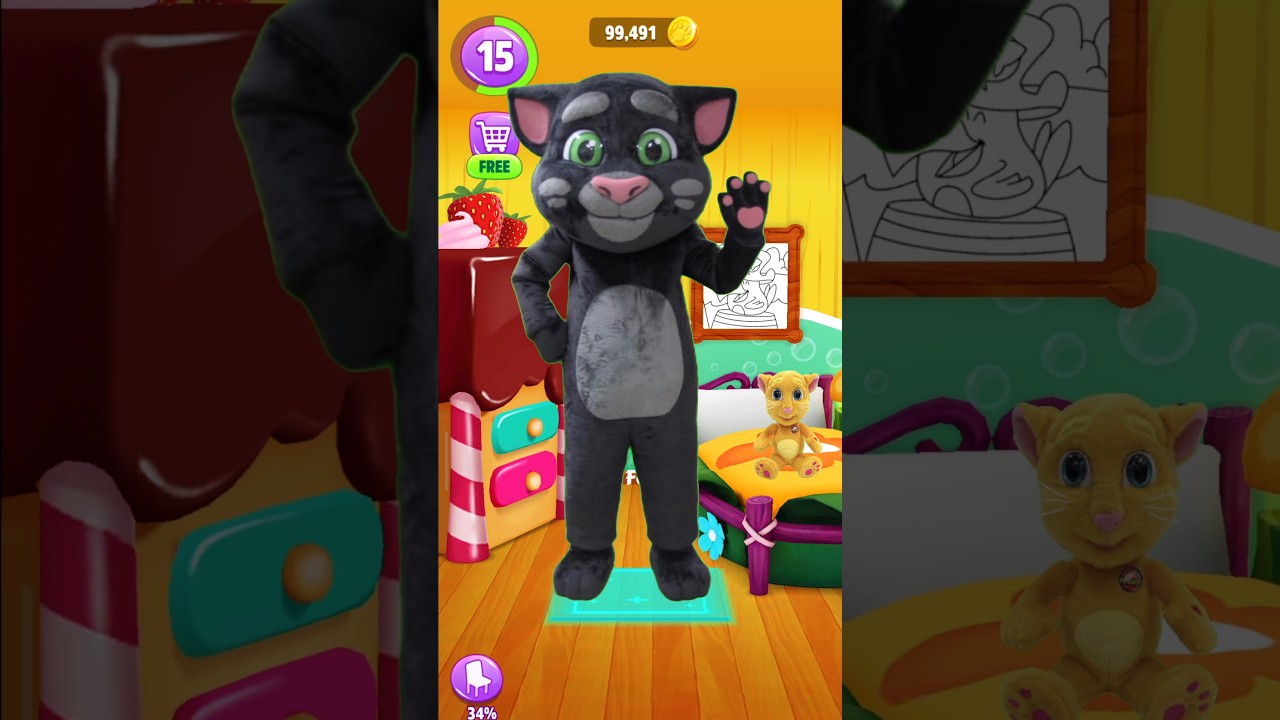 Talking Tom VS Angela 2 My Talking Tom 🤯 #shorts #mytom2 #challenge #cute #viral #mytalkingtom2