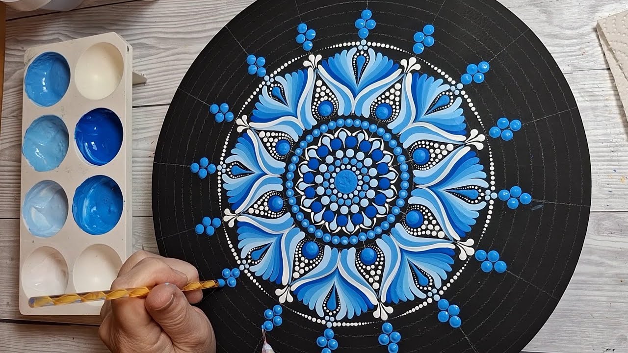 Tutorial Dotpainting Mandala auf MDF Holzplatte