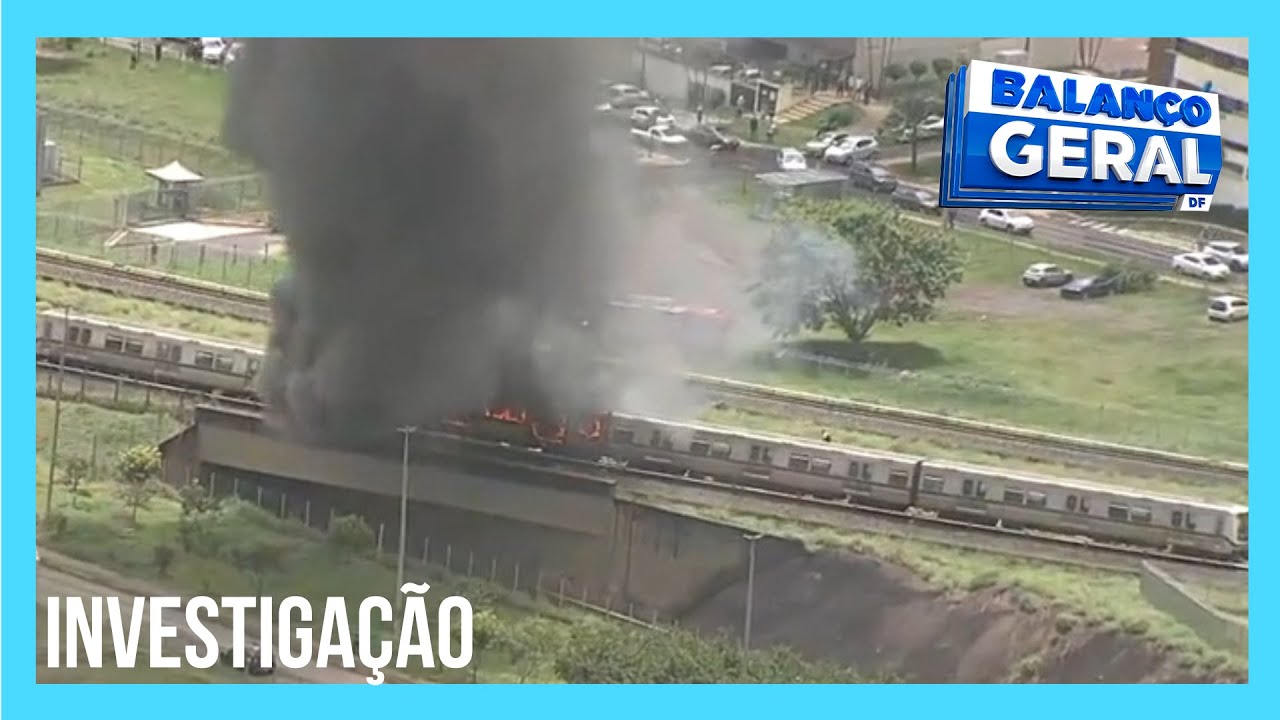 Vagões de metrô pegam fogo próximo da estação de Águas Claras | Balanço Geral DF