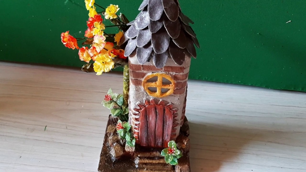 DIY ARTESANATO NA GARRAFA ESILO CASINHA   #artesanato #reciclagem