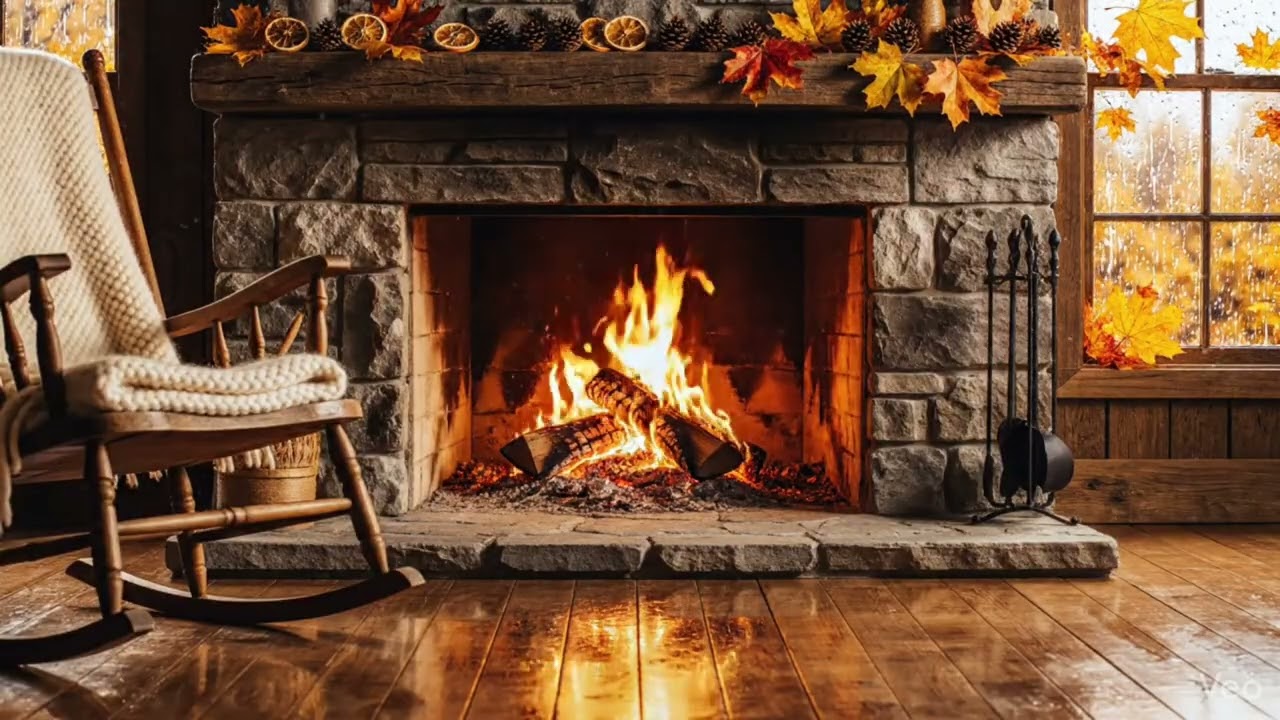 LONG AUTUMN FİREPLACE VİDEO FULL HD | RELAX & CALM & ASMR