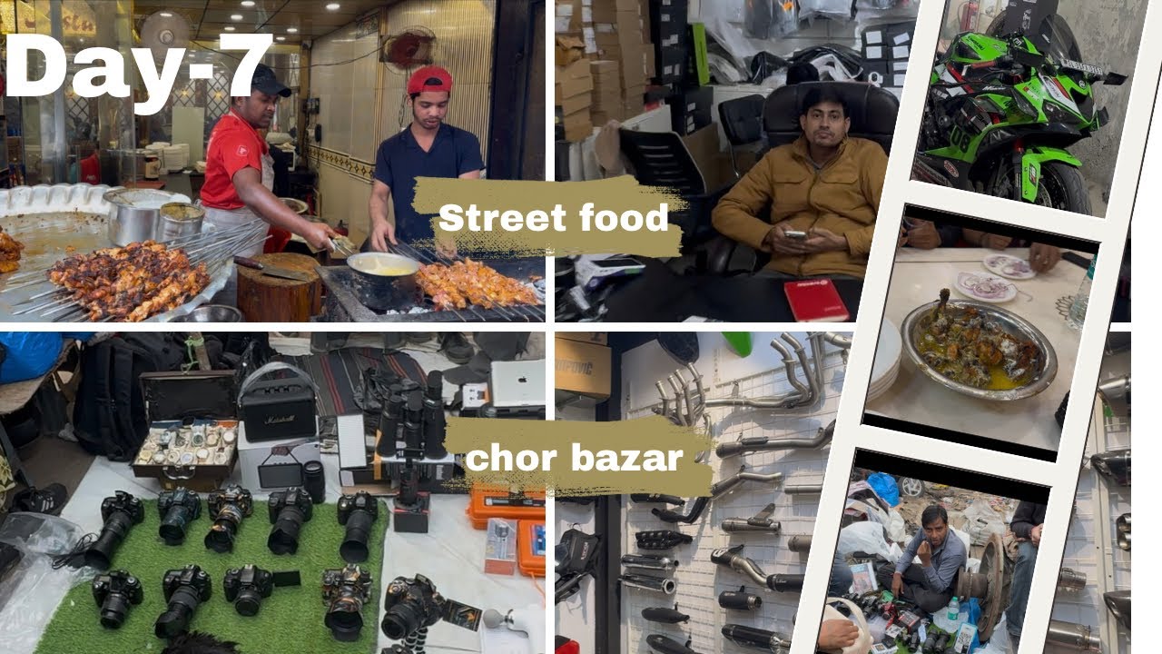Delhi chor bazar | Jama masjid street food 🤤| Karol Bagh super bike market |Day-7 #trending 