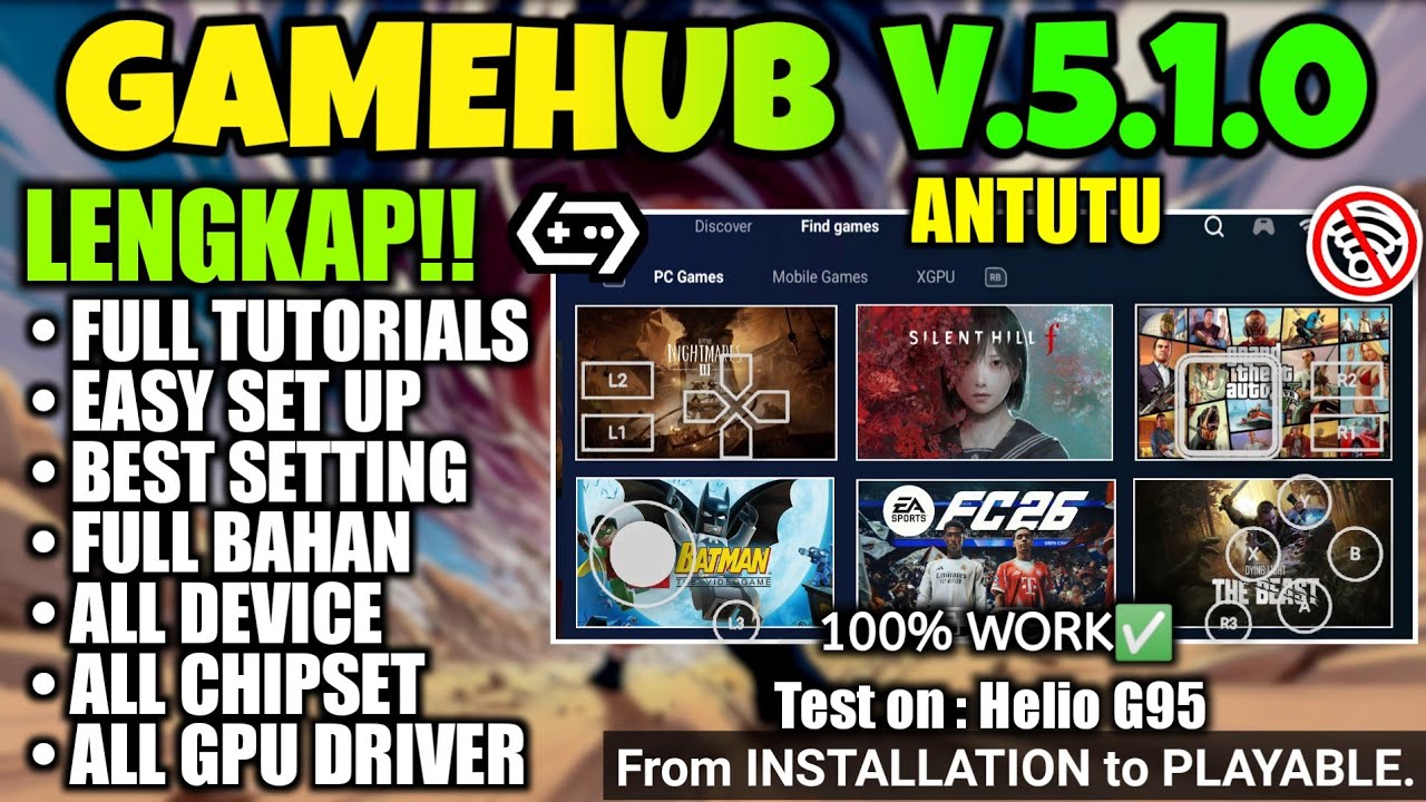 NEW UPDATE🔥 GAMEHUB ANTUTU V5.1.0 EMULATOR  - Tutorial Lengkap Cara Pasang & Main Di Semua Jenis Hp