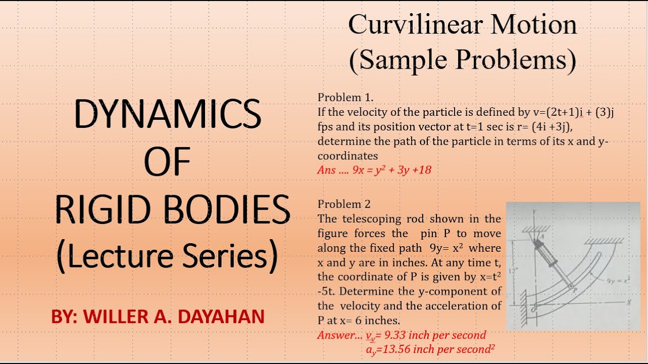 Curvilinear Motion Sample Problems
