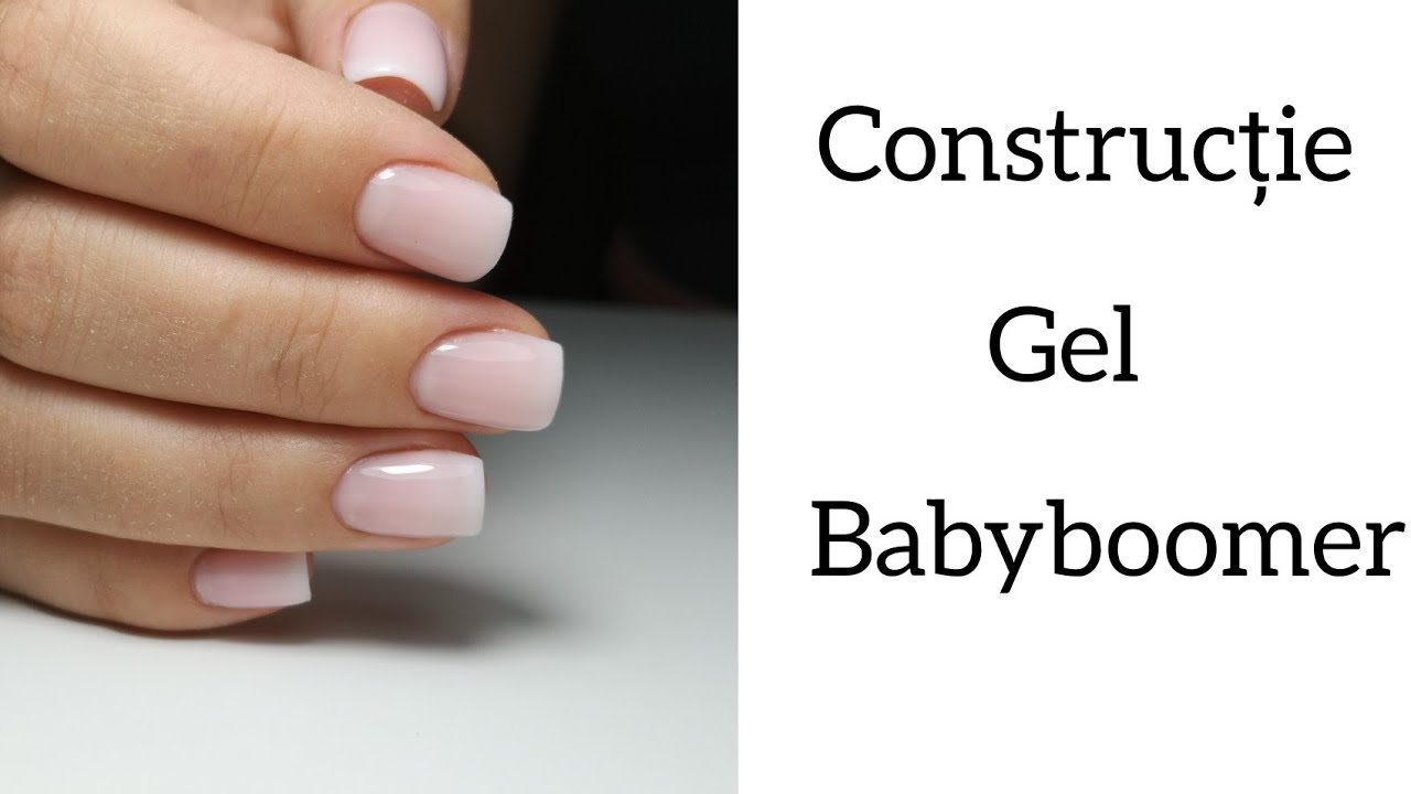 Construcție gel Babyboomer. Forma pătrat.  Demo